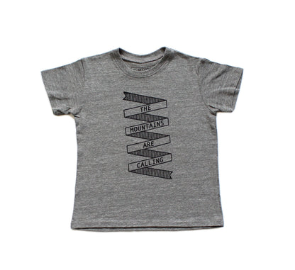 Kids Mountains Tee- Heather Gray