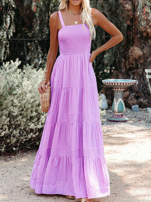 Off Shoulder  Loose Hem Long Sling Maxi Dress