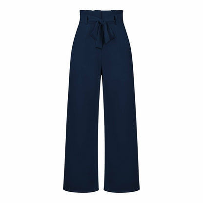 Women's Casual Wide-Leg Trousers with Belt