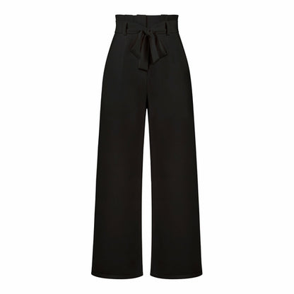 Women's Casual Wide-Leg Trousers with Belt