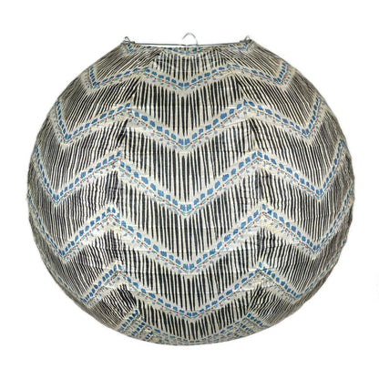 14 Inch Bohemian Brush Chevron Patterned Premium Paper Lantern