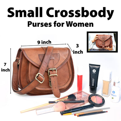 Genuine Leather Small Crossbody Purses Satchel for Ladies Handbags