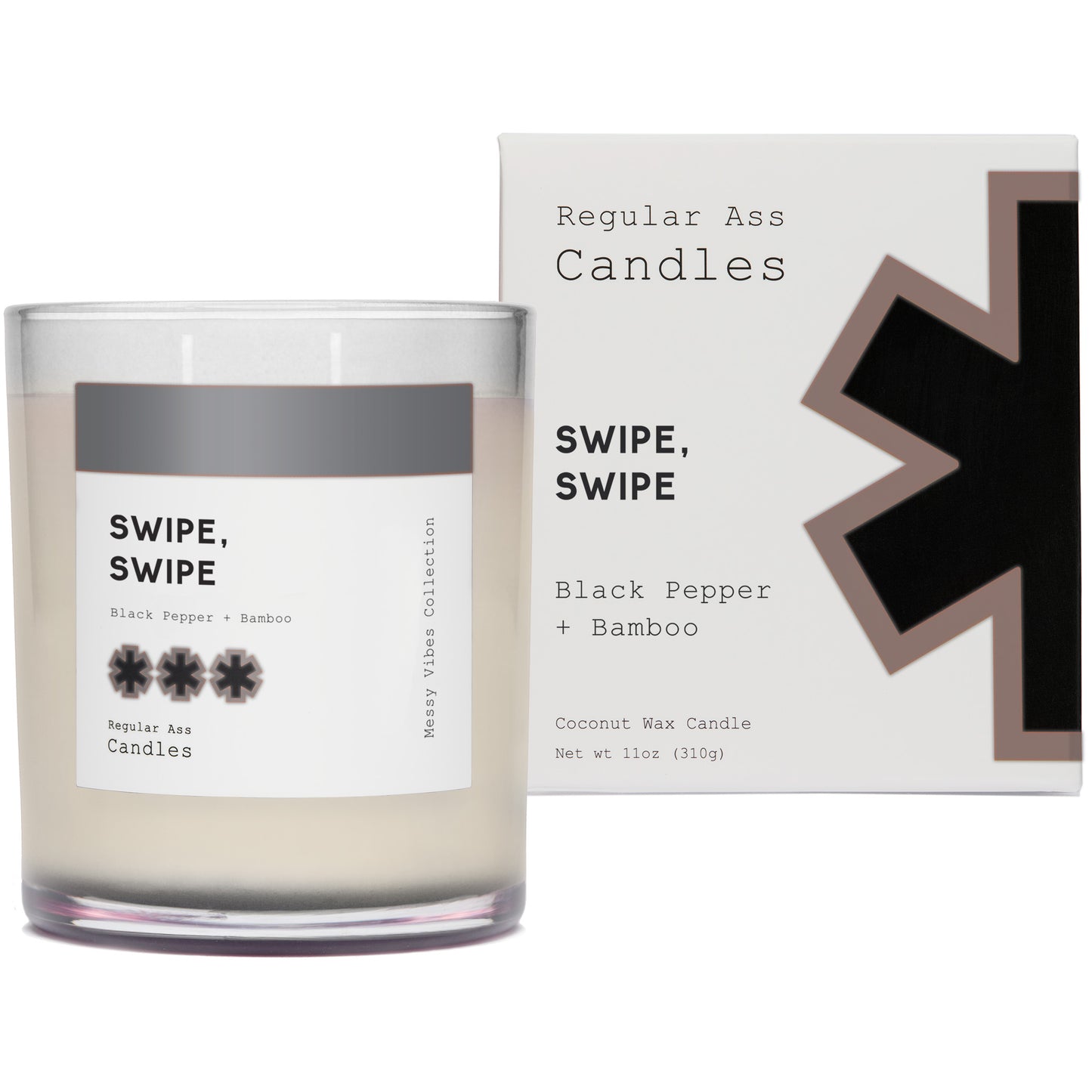 Swipe, Swipe, Black Pepper + Bamboo 11oz Candle