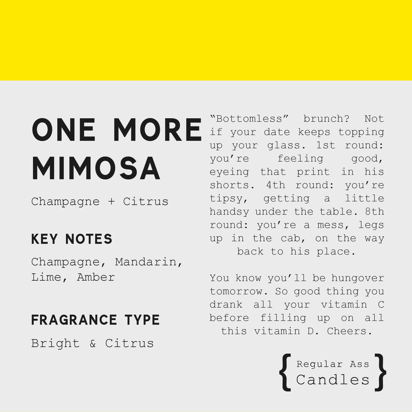 One More Mimosa, Champagne + Citrus 11oz Candle