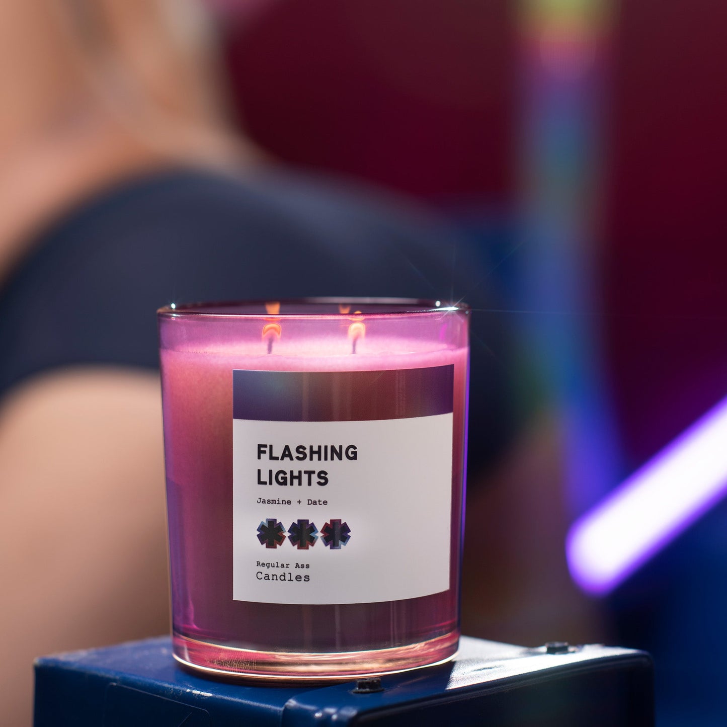 Flashing Lights, Jasmine + Date 11oz Candle