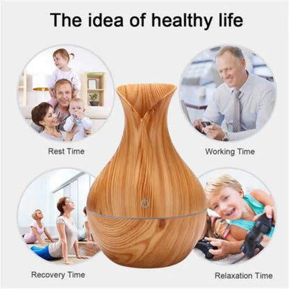 Vase Shape Wood Grain Humidifier